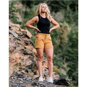 ZYIA Active Canyon Shorts Khaki Brown Hiking Running, Size L Large